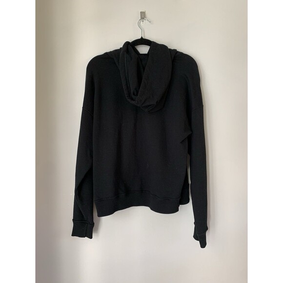 Champion Women's Black Powerblend Fleece Hoodie Script Logo Relaxed- Size Large - Picture 7 of 9